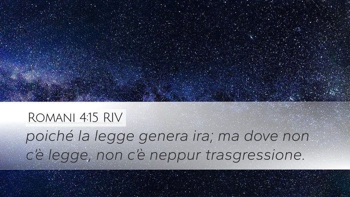 Romani 4:15 RIV Bible Verse Image
