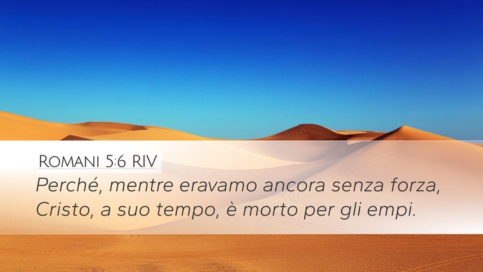 Romani 5:6 RIV Bible Verse Image