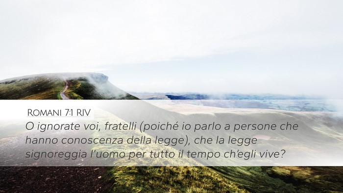 Romani 7:1 RIV Bible Verse Image
