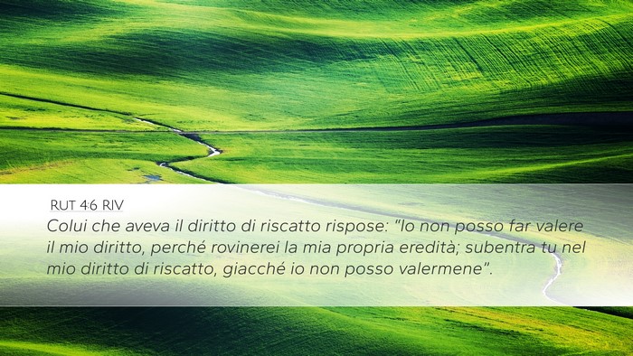 Rut 4:6 RIV Desktop Wallpaper - Colui che aveva il diritto di riscatto rispose: - Desktop Bible Verse Wallpaper