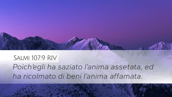 Salmi 107:9 RIV Bible Verse Image