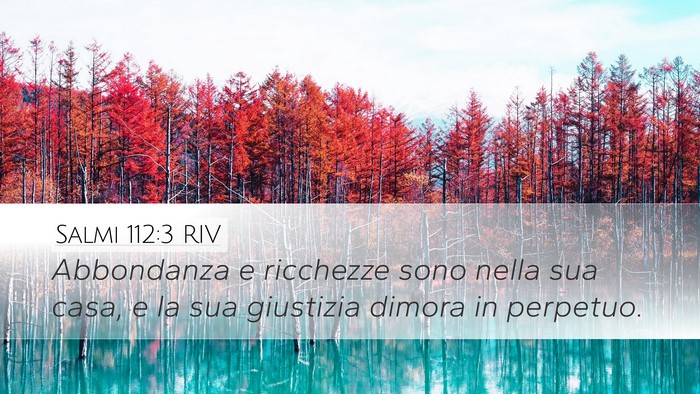 Salmi 112:3 RIV Desktop Wallpaper - Abbondanza e ricchezze sono nella sua casa, e la - Desktop Bible Verse Wallpaper