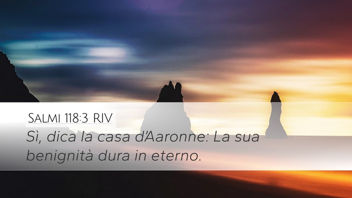 Salmi 118:3 RIV Desktop Wallpaper - Sì, dica la casa d’Aaronne: La sua benignità - Desktop Bible Verse Wallpaper