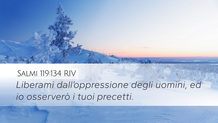 Salmi 119:134 RIV Desktop Wallpaper - Liberami dall’oppressione degli uomini, ed io - Desktop Bible Verse Wallpaper