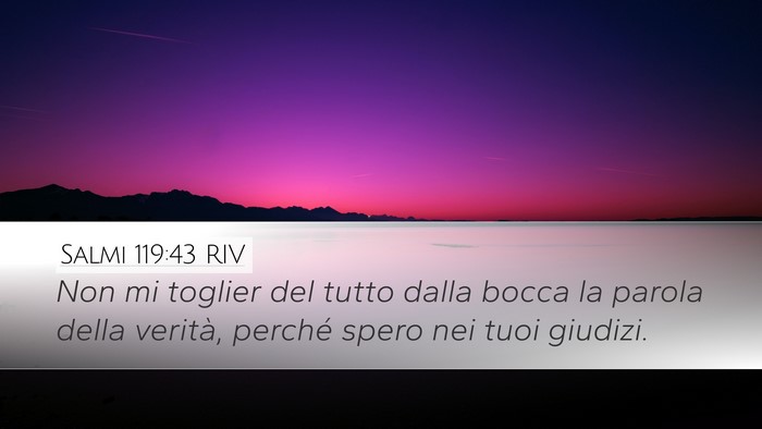 Salmi 119:43 RIV Bible Verse Image