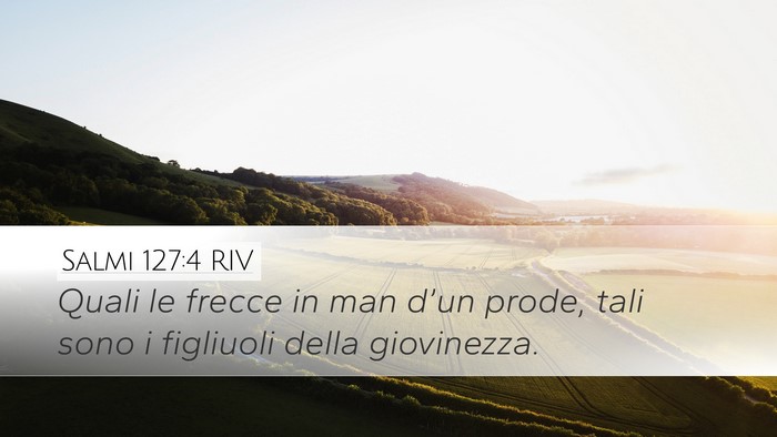 Salmi 127:4 RIV Desktop Wallpaper - Quali le frecce in man d’un prode, tali sono i - Desktop Bible Verse Wallpaper