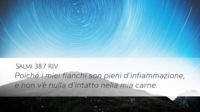 Salmi 38:7 RIV Desktop Wallpaper - Poiché i miei fianchi son pieni - Desktop Bible Verse Wallpaper