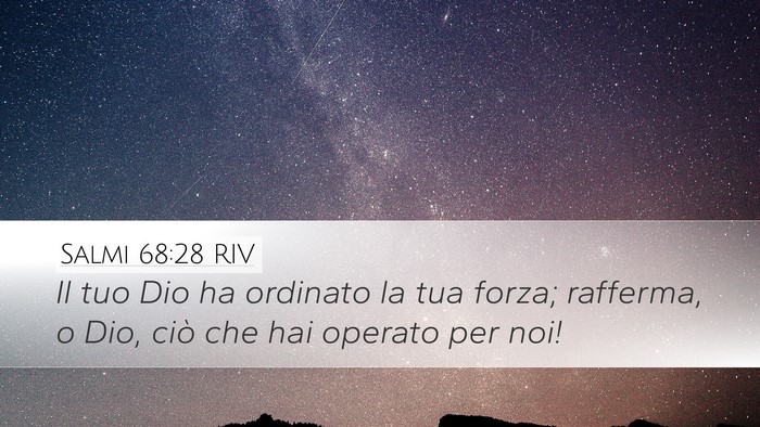 Salmi 68:28 RIV Desktop Wallpaper - Il tuo Dio ha ordinato la tua forza; rafferma, o - Desktop Bible Verse Wallpaper