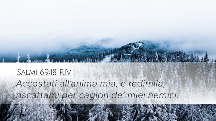 Salmi 69:18 RIV Desktop Wallpaper - Accostati all’anima mia, e redimila; riscattami - Desktop Bible Verse Wallpaper