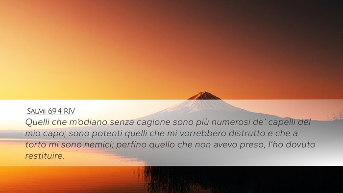 Salmi 69:4 RIV Desktop Wallpaper - Quelli che m’odiano senza cagione sono più - Desktop Bible Verse Wallpaper