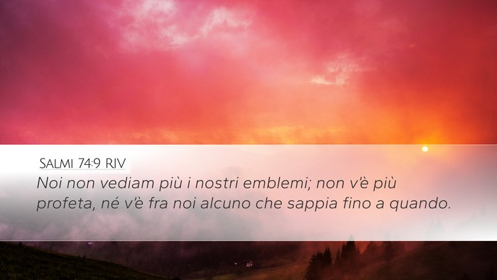 Salmi 74:9 RIV Desktop Wallpaper - Noi non vediam più i nostri emblemi; non v’è - Desktop Bible Verse Wallpaper