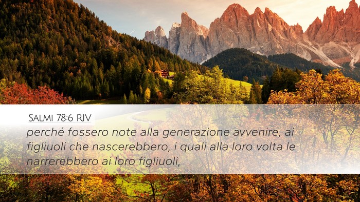 Salmi 78:6 RIV Bible Verse Image