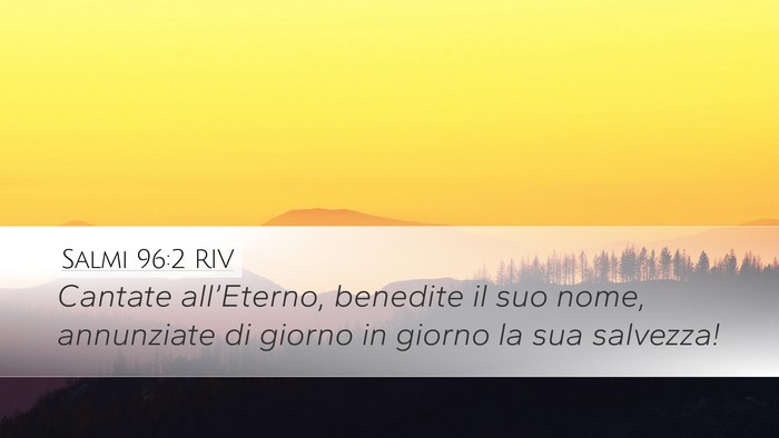 Salmi 96:2 RIV Bible Verse Image