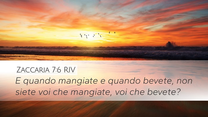 Zaccaria 7:6 RIV Bible Verse Image