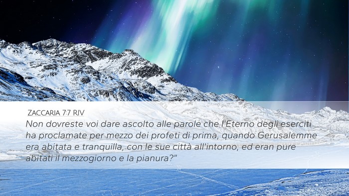 Zaccaria 7:7 RIV Bible Verse Image