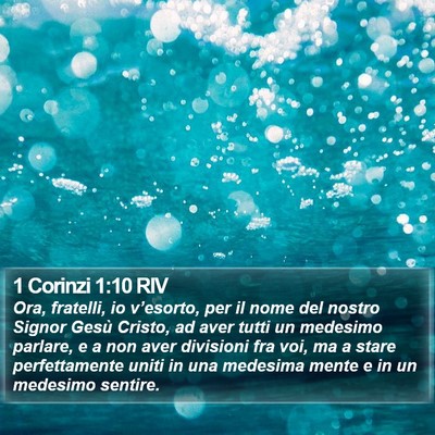 1 Corinzi 1:10 RIV Bible Verse Image
