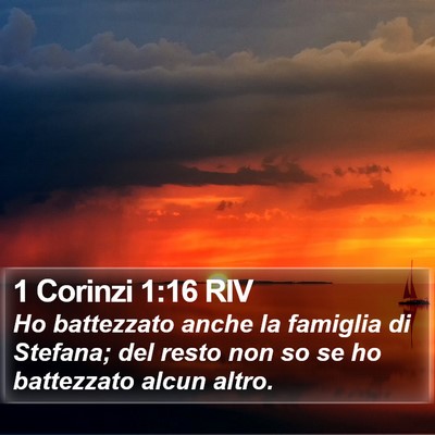 1 Corinzi 1:16 RIV Bible Verse Image