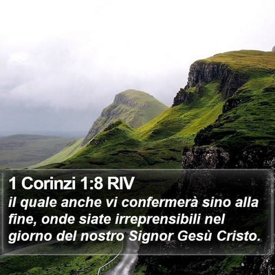 1 Corinzi 1:8 RIV Bible Verse Image