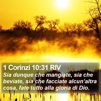 1 Corinzi 10:31 RIV Bible Verse Image