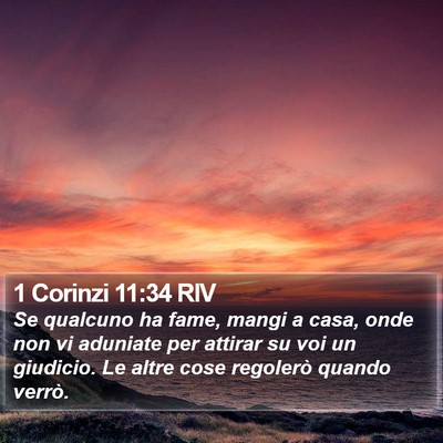 1 Corinzi 11:34 RIV Bible Verse Image