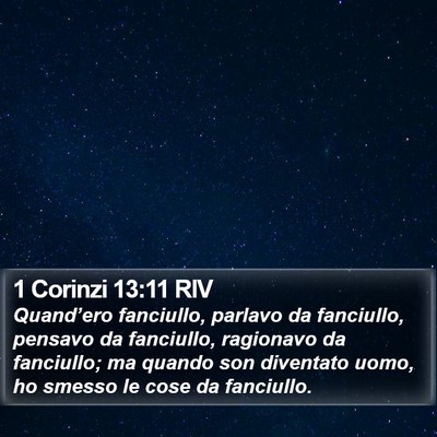 1 Corinzi 13:11 RIV Bible Verse Image