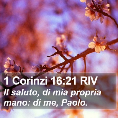 1 Corinzi 16:21 RIV Bible Verse Image