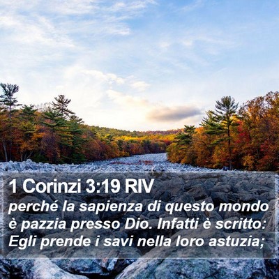 1 Corinzi 3:19 RIV Bible Verse Image