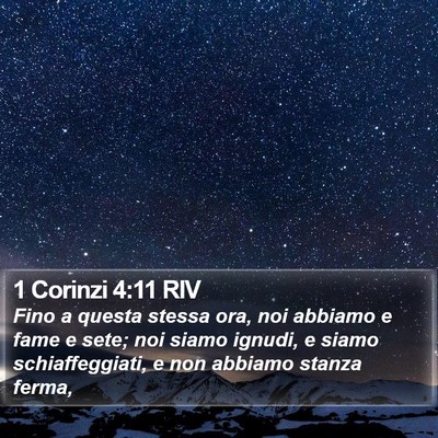 1 Corinzi 4:11 RIV Bible Verse Image