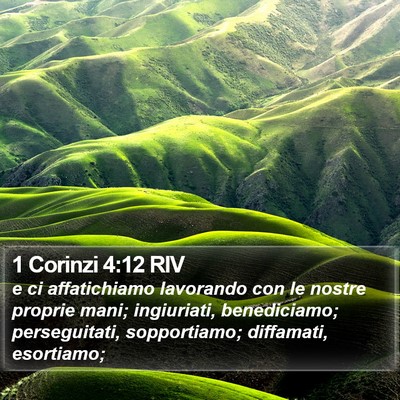 1 Corinzi 4:12 RIV Bible Verse Image