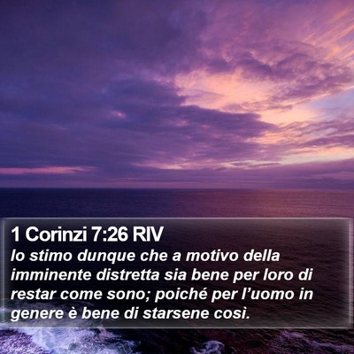 1 Corinzi 7:26 RIV Bible Verse Image