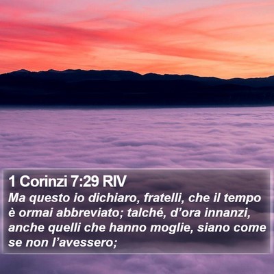1 Corinzi 7:29 RIV Bible Verse Image