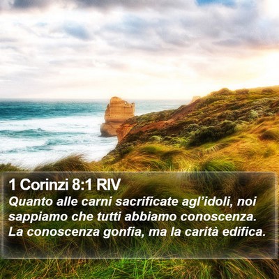 1 Corinzi 8:1 RIV Bible Verse Image
