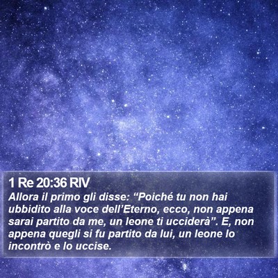 1 Re 20:36 RIV Bible Verse Image