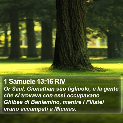 1 Samuele 13:16 RIV Bible Verse Image