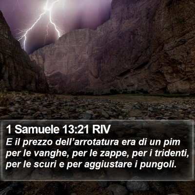 1 Samuele 13:21 RIV Bible Verse Image