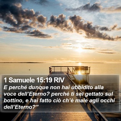 1 Samuele 15:19 RIV Bible Verse Image
