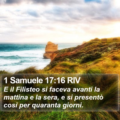 1 Samuele 17:16 RIV Bible Verse Image