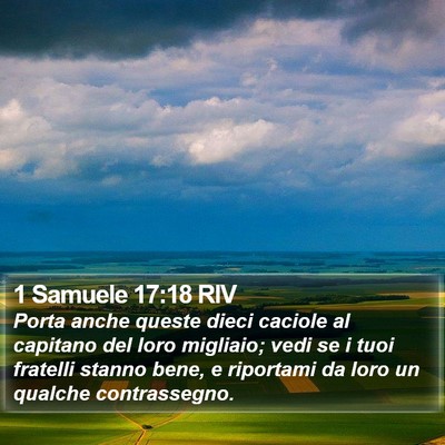 1 Samuele 17:18 RIV Bible Verse Image