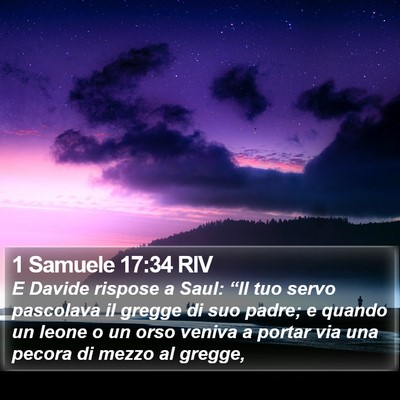 1 Samuele 17:34 RIV Bible Verse Image