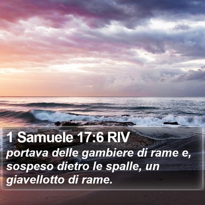 1 Samuele 17:6 RIV Bible Verse Image