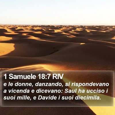 1 Samuele 18:7 RIV Bible Verse Image