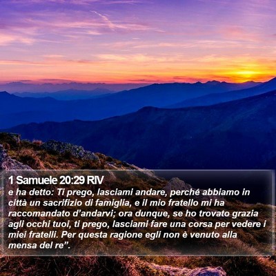 1 Samuele 20:29 RIV Bible Verse Image