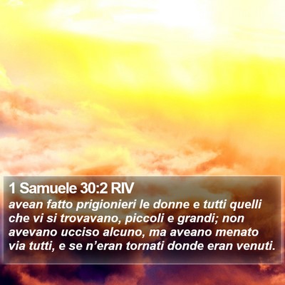 1 Samuele 30:2 RIV Bible Verse Image
