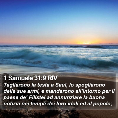 1 Samuele 31:9 RIV Bible Verse Image