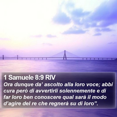 1 Samuele 8:9 RIV Bible Verse Image