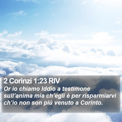 2 Corinzi 1:23 RIV Bible Verse Image