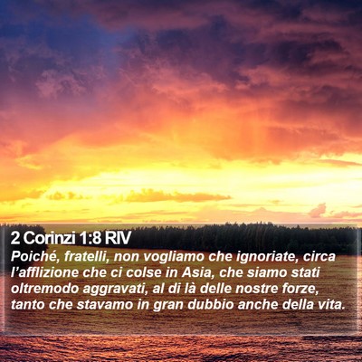 2 Corinzi 1:8 RIV Bible Verse Image