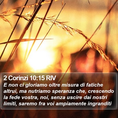 2 Corinzi 10:15 RIV Bible Verse Image