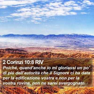 2 Corinzi 10:8 RIV Bible Verse Image