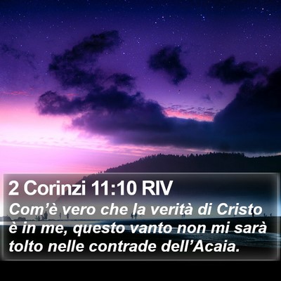 2 Corinzi 11:10 RIV Bible Verse Image